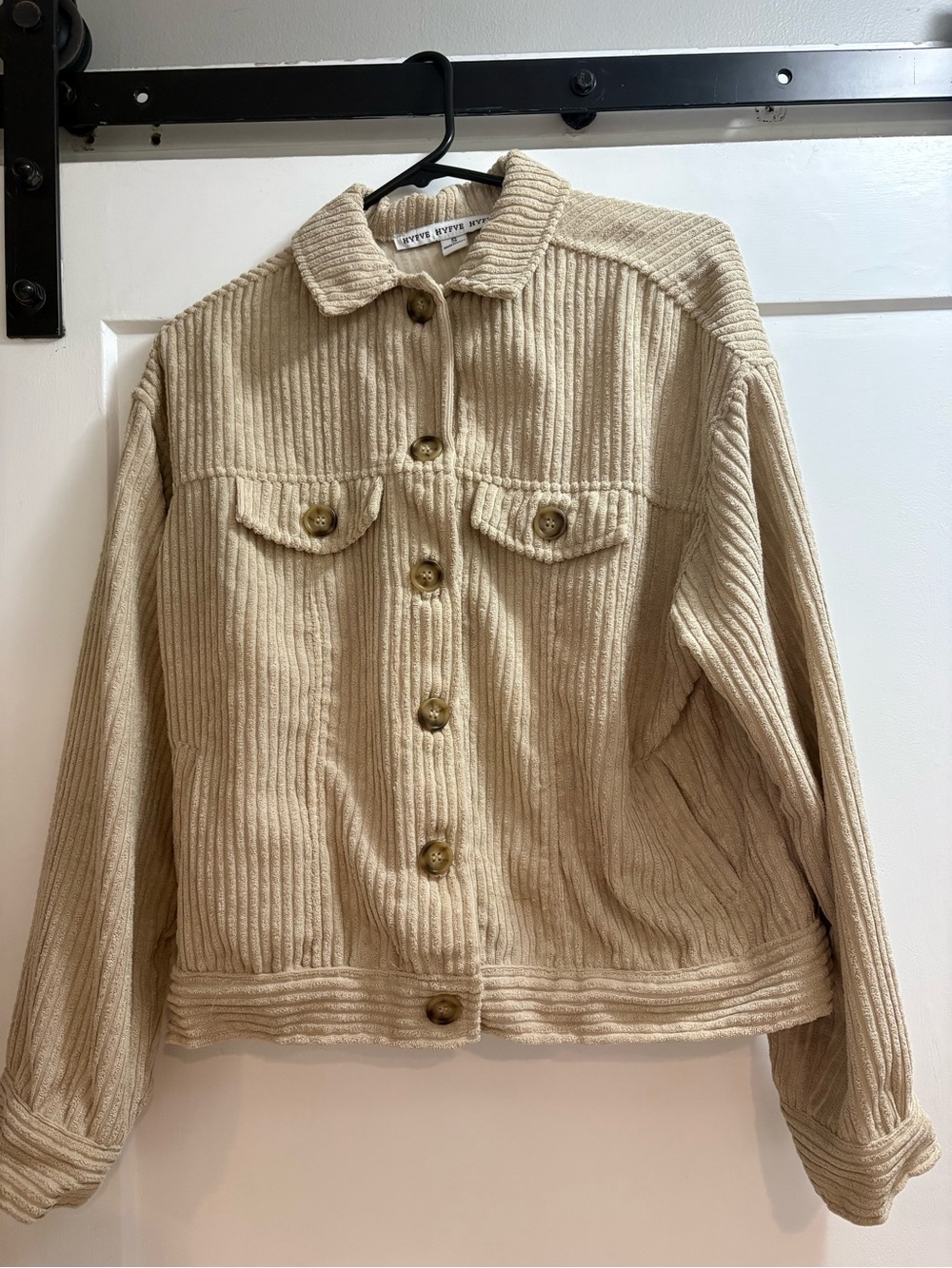 HYFVE Cream Corduroy Button-Front Jacket